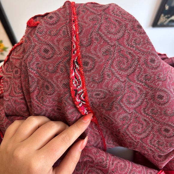 Vintage 70s Psychedelic Print A-Line Skirt – Pink & Black Swirls - Picture 4 of 8